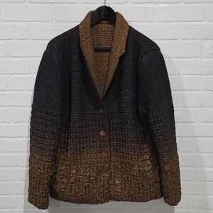 Textured, Ombré And Reversible Pleated Jacket